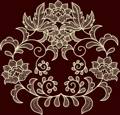 flowers background dark brown design classical symmetry