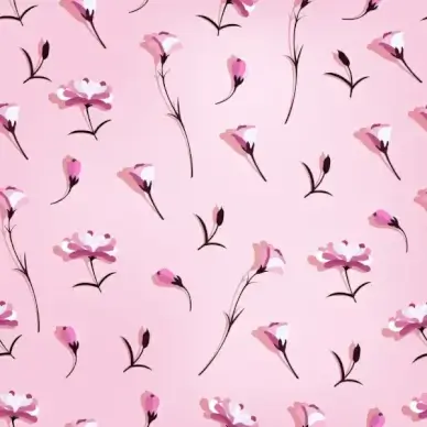 flowers background pink icons decor repeating design