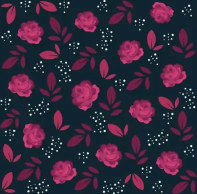 flowers background red rose icons repeating design