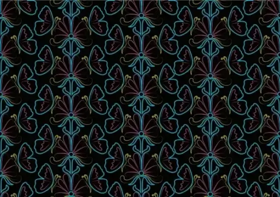 flowers butterflies pattern outline colorful repeating design