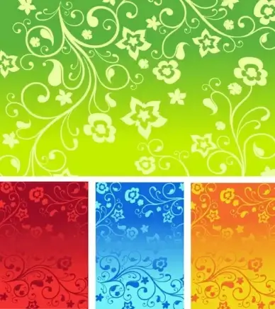 flowers decorative pattern background vector art