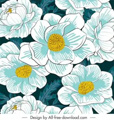 flowers painting colored classical closeup design