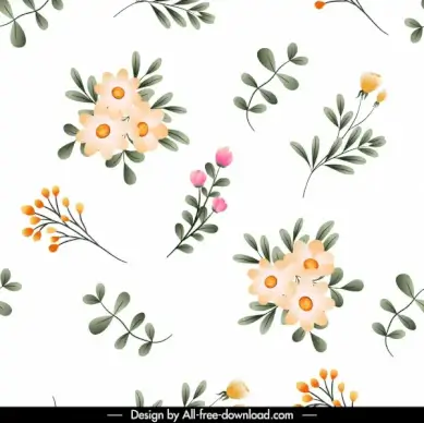 flowers pattern bright colorful petals leaf decor