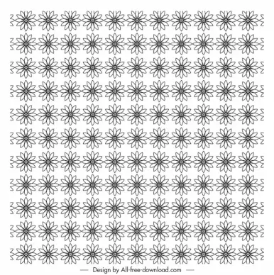 flowers pattern template black white flat repeating illusion symmetry design