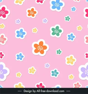 flowers pattern template flat cute flowers
