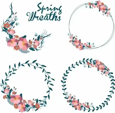 flowers wreath design elements classical decor