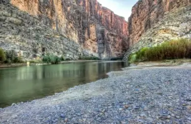 flowing into santa elena canyon at big bend national park texas