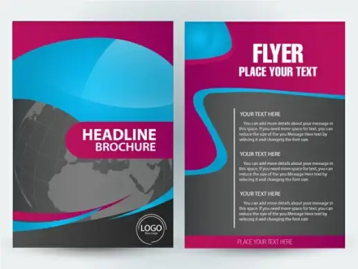 flyer brochure illustration with earth and curves design
