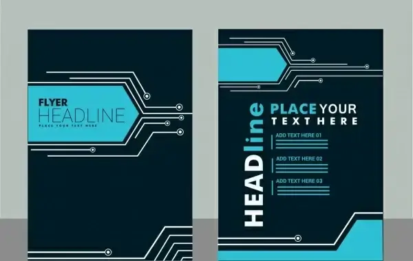 flyer cover design technology style background decoration
