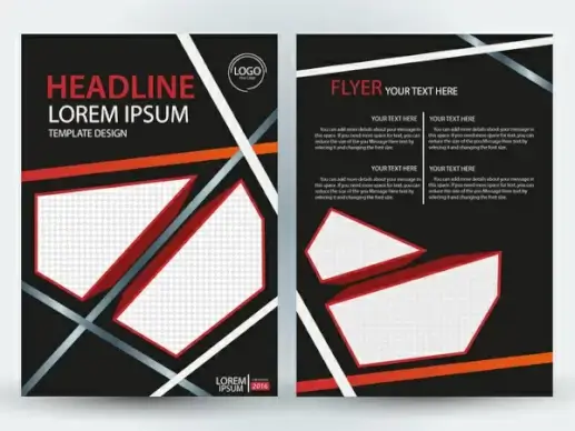flyer design with modern black background style