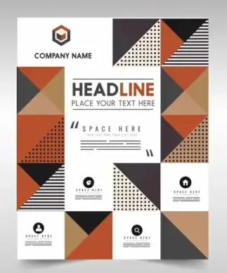 flyer template colorful flat geometric decoration