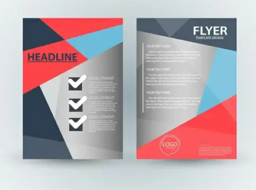 flyer template design with checklist abstract style