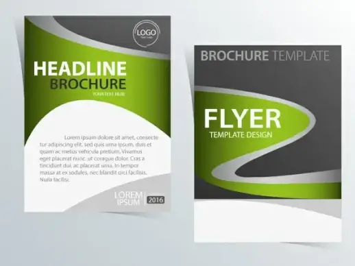 flyer template design with curved line style
