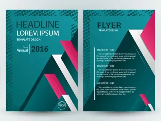 flyer template illustration with 3d blue background