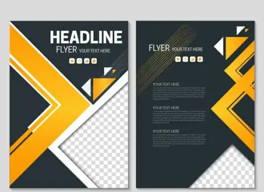 flyer template on geometric black background