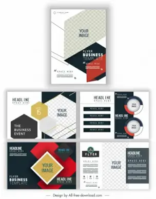 flyer templates modern checkered geometric decor