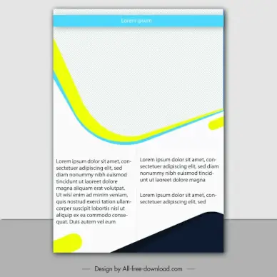 flyers business template elegant bright dynamic curves sketch