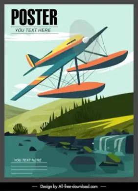 flying boat poster template flying sketch