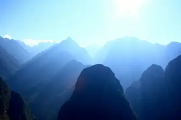 fog landscape light mist morning mountain nature