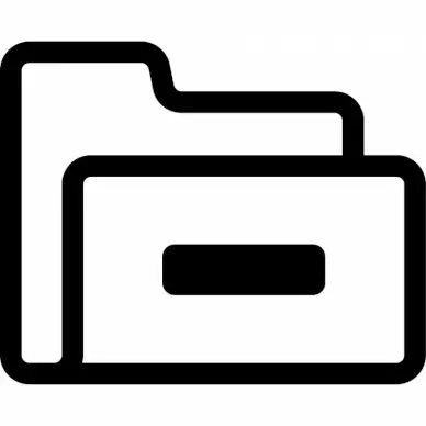 folder icon flat classical black white outline