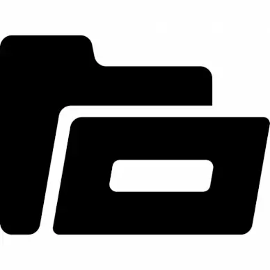 folder open icon dark flat silhouette outline