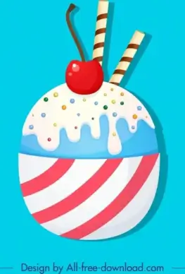 food background ice cream icon colorful flat decor