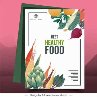 food brochure template colorful classic decor