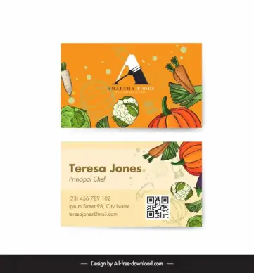 food business card template classical dynamic