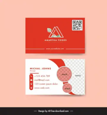food business card template elegant checkered stylized text