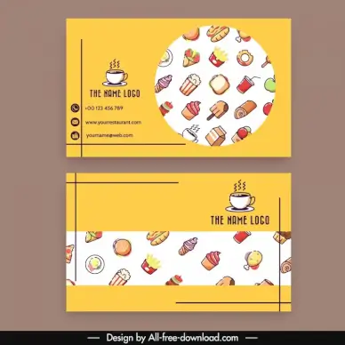 food business card templates flat repeating elements 