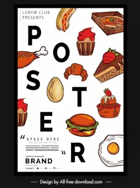 food poster colorful messy layout