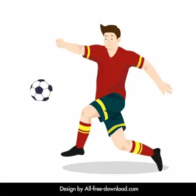 football player icon dynamic cartoon sketch