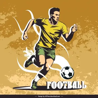   football poster template dynamic grunge retro
