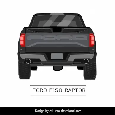 ford f150 raptor car model advertising template modern symmetric back view design