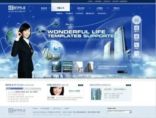 foreign corporate website template psd layered