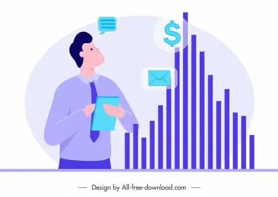 forex backdrop template business man  column chart sketch