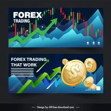forex trading banner dynamic charts coins decor