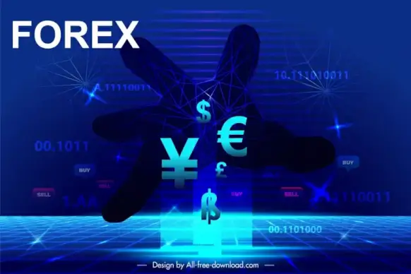 forex trading banner template dynamic currency elements light effect decor