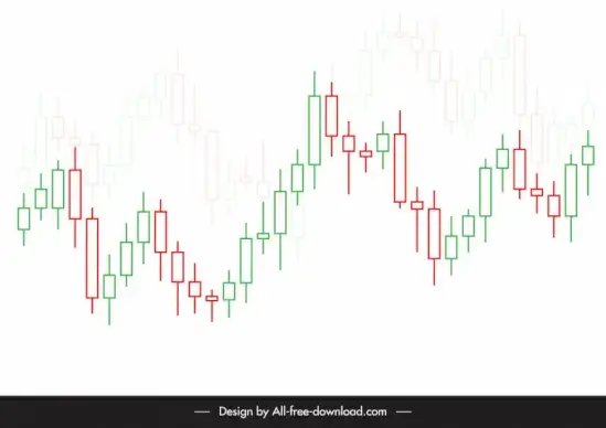 forex trading candlestick charts backdrop flat diagram outline
