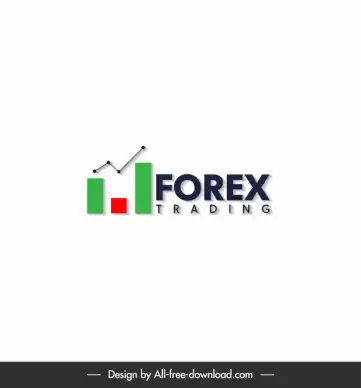 forex trading logo template flat chart elements texts design