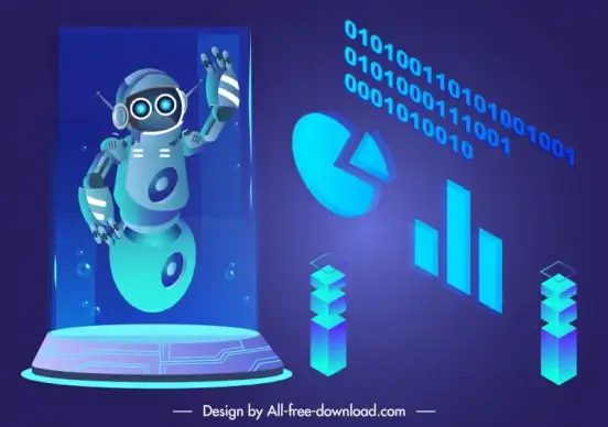 forex trading market analysis design elements robot charts shapes sketch