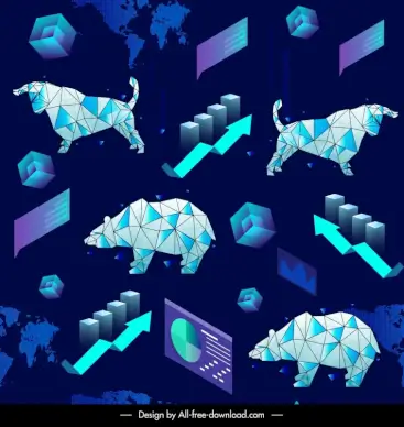 forex trading pattern repeating 3d geometrical business elements decor