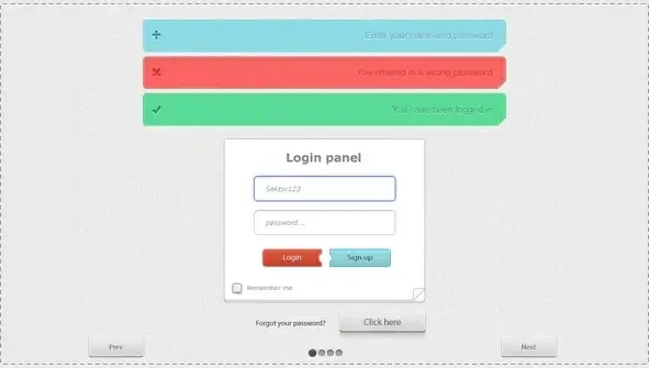 Form Alert Interface in PSD and CSS