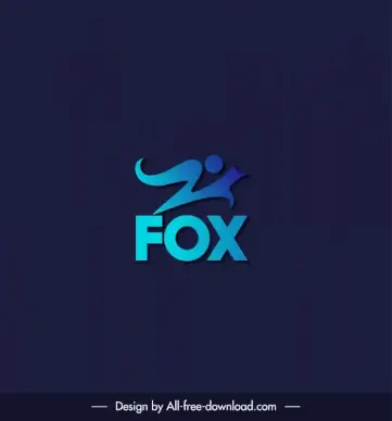 fox 3d and minimalist logo template modern flat dark dynamic design