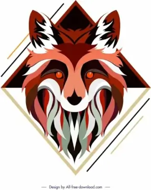 fox icon painting classical face decor