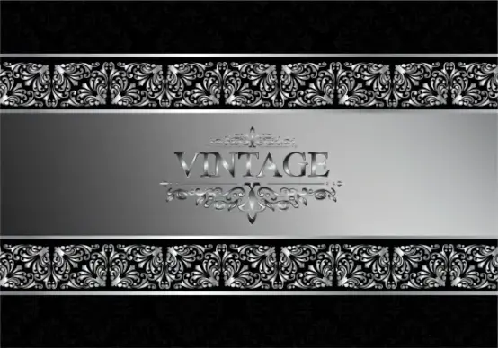 frame decoration template silver pattern design vintage style