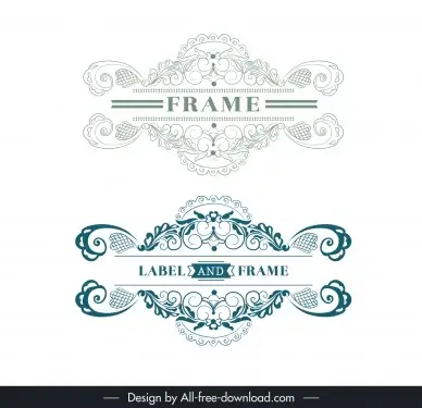 frame design elements green elegant curves symmetry