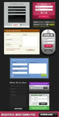 Free Beautiful Web Forms PSD