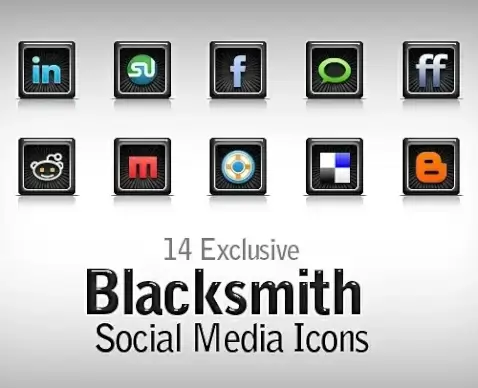 Free Blacksmith Social Media Icons PSD