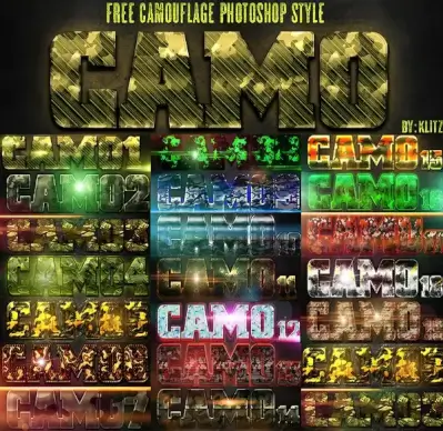 free camouflage style text effect